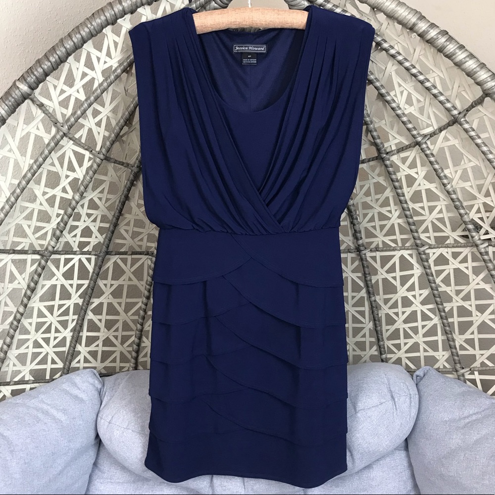 🔥Jessica Howard Sleeveless Dress - Navy